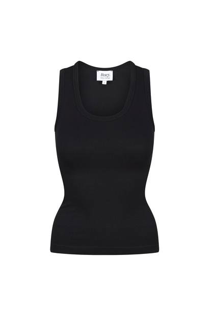 Black Scoop Neck Sculpting Tank Stretch Fit