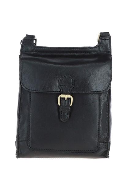 Black Vintage Small Leather Travel Shoulder Bag