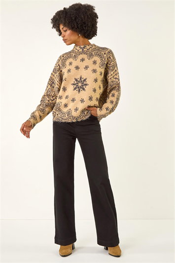 Abstract Floral Knit Jumper 16225106