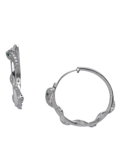 Metallic Serpent Hoop Earrings