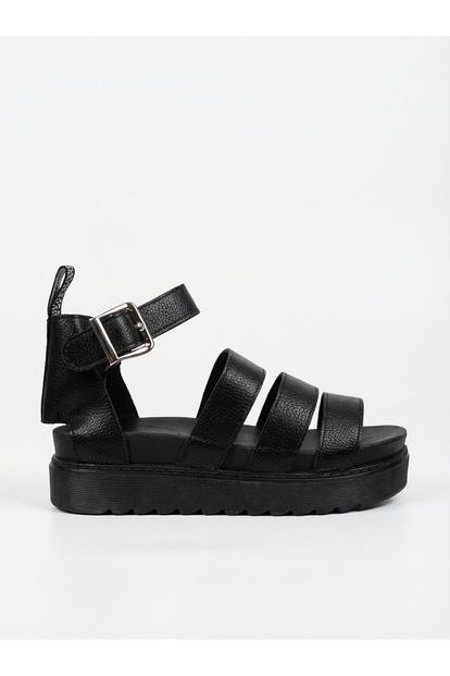Black Nina Womens Multi Strap Platform Sandals