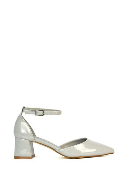 Black 'Evie' Low Block Heel Court Shoes With Pointed Toe