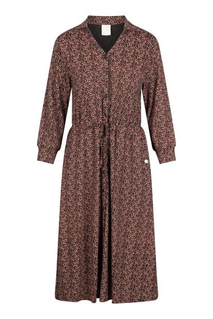 Brown Velina Ditsy Floral Dress