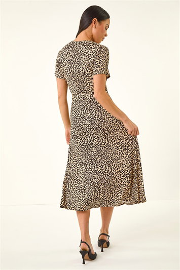 Petite Animal Print Tie Waist Dress 14845188