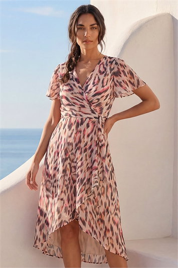 Leopard Ruffle Front Dress 14730514