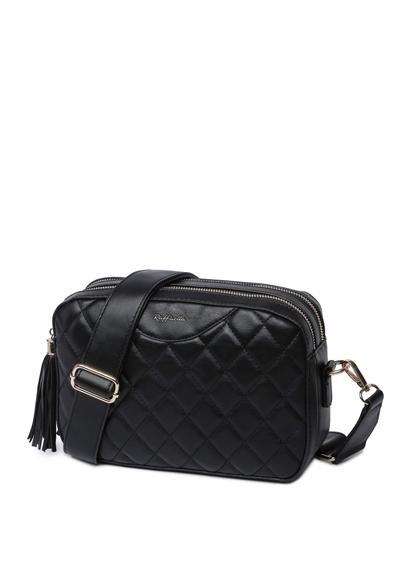 Black Quilted Cross Body Camera Bag