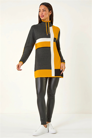 Colour Block Roll Neck Knit 16177396