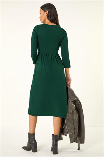 Dusk Gathered Pocket Stretch Midi Dress 14822091