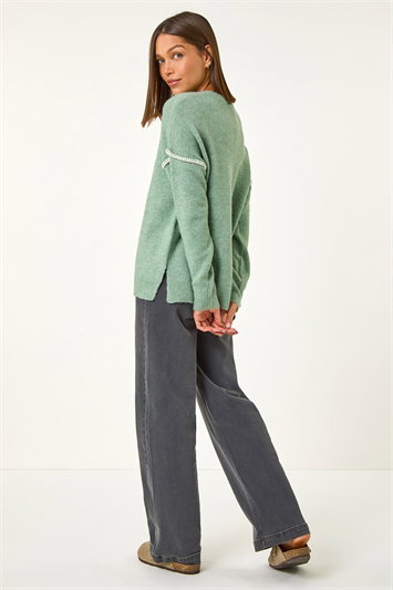 Contrast Stitch Knit Jumper 16150282