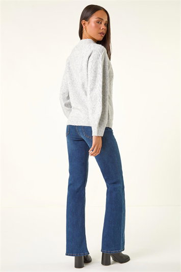 Petite Cable Knit Embellished Jumper 16313636