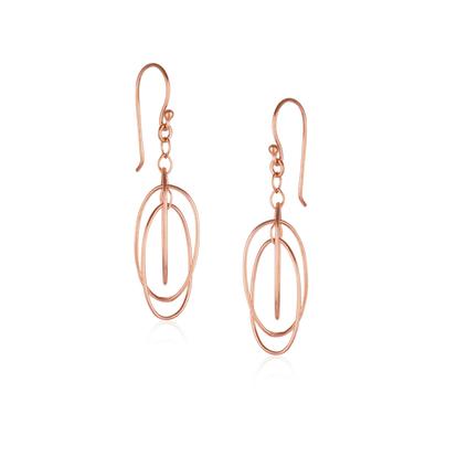 Metallic Nested Loop 3D Drop Earring In Sterling Silver