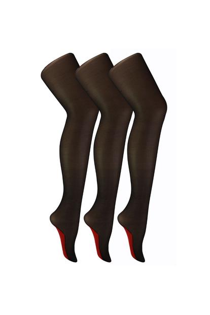 Black 3 Pair 40 Denier Seamed Ultra Sheen Ladies Tights With Line Up The Back