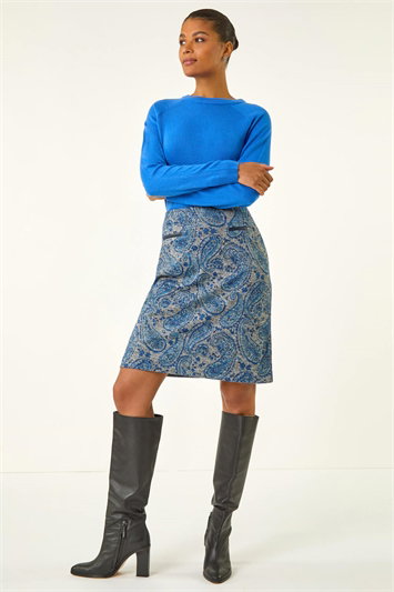 Paisley Jersey Stretch Skirt 17067009