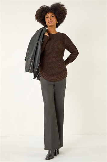 Curved Hem Stitch Knit Jumper 16047019
