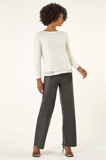 Sequin Bow Back Snit Top 19460738