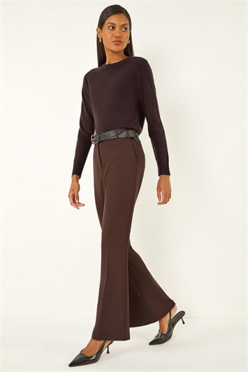 Short Bootcut Stretch Trousers 18093027