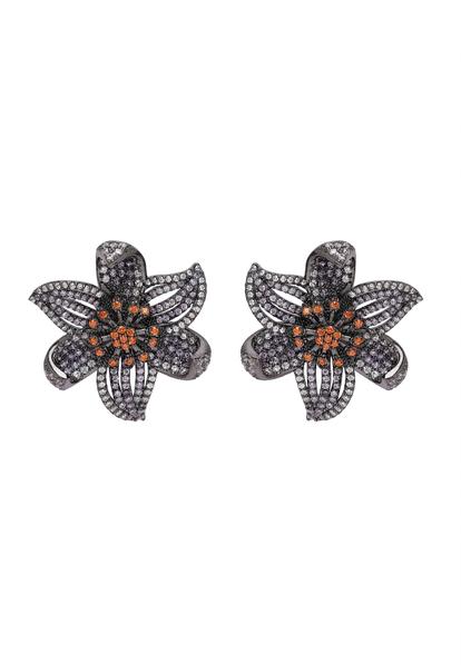 Purple Diva Floral Stud Earrings