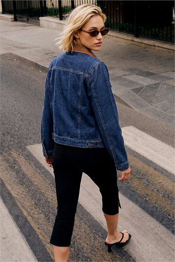 Cord Collar Denim Jacket 15057537