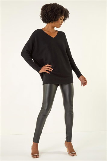 V-Neck Lace Back Knit Jumper 16218408