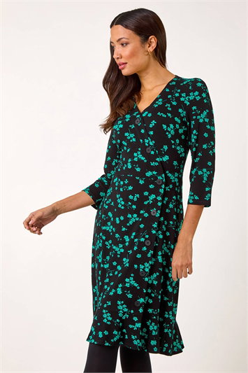 Floral Side Button Dress 14644608