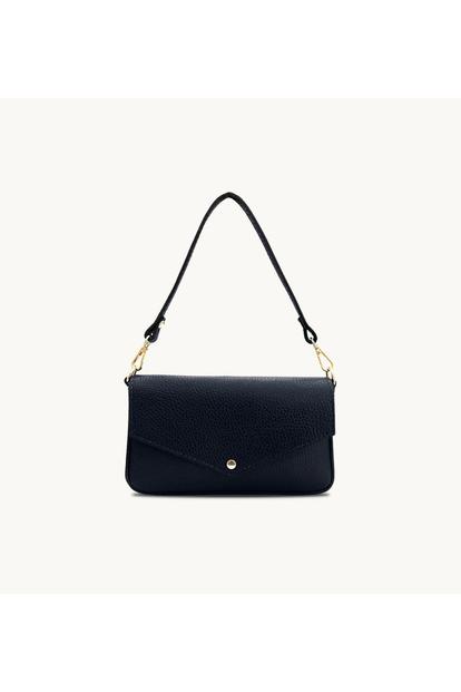 Blue The Munro Navy Leather Shoulder Bag