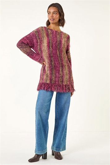 Fluffy Tassel Hem Knit Jumper 16239552