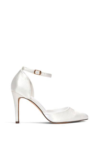 White 'Claire' D'orsay Stiletto Heel Bridal Court Shoes