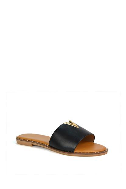 'Rorie' Slip On Cut Out Flat Sandal Sliders M000023823