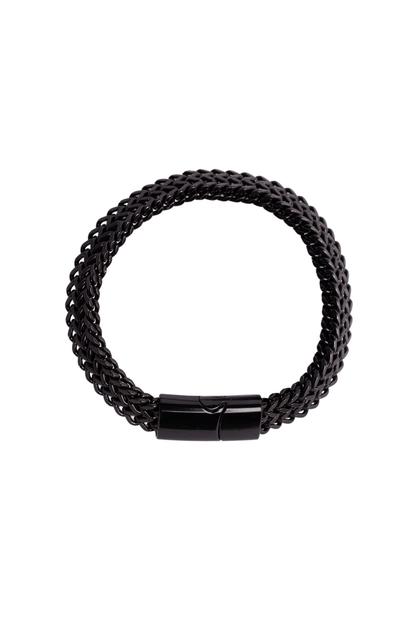 Black Double Franco Chain Bracelet