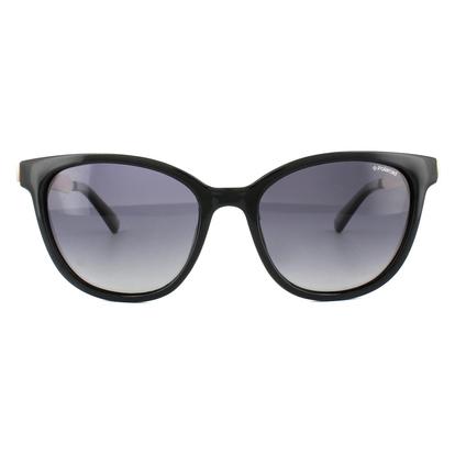 Black Cat Eye Black Rose Gold Grey Gradient Polarized Sunglasses