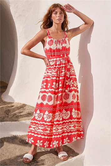 Shell Print Strap Maxi Dress 14723178