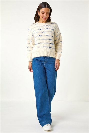 Stripe Fluffy Knit Jumper 16201638