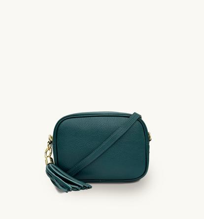 Blue The Tassel Teal Leather Crossbody Bag