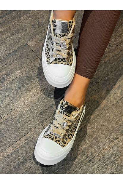 Black Angelah Lace Up Love Platform Trainers