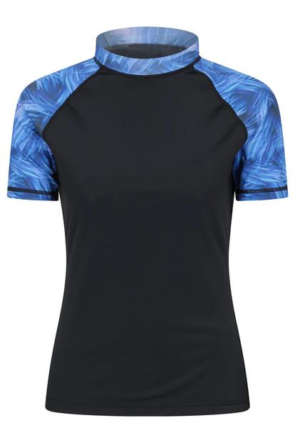 Blue Patterned Rash Guard