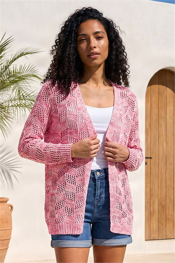 Tape Knit Cotton Blend Cardigan 16111872