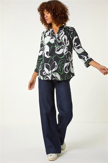 Floral Textured Print Shirt 19381708