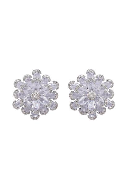 Metallic Icy Blooming Stud Earrings