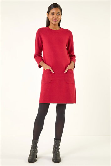 Patch Pocket Knit Dress 14780478