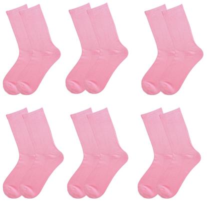Pink Plain Bamboo Socks Uk 3-7 (Pack Of 6)