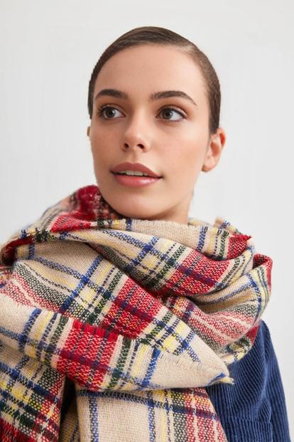 Multi Tartan Check Soft Brushed Scarf