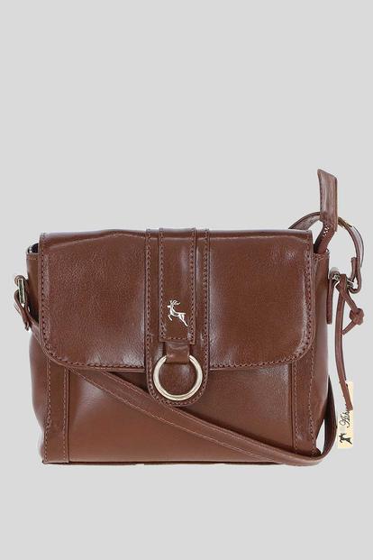 Brown Vegetable Tanned Leather Cross Body Bag