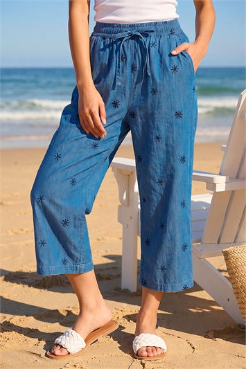 Petite Embroidered Trousers 18101229