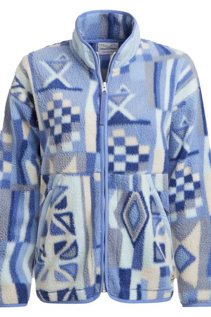 Blue Dante Patterned Full Zip Fleece Jacket