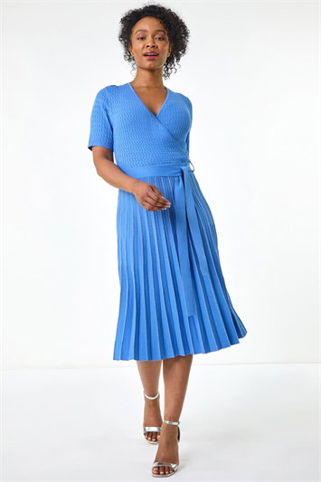 Petite Wrap Knitted Dress 14709009