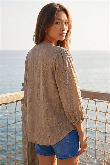 Broderie Detail Tunic Top 19475007