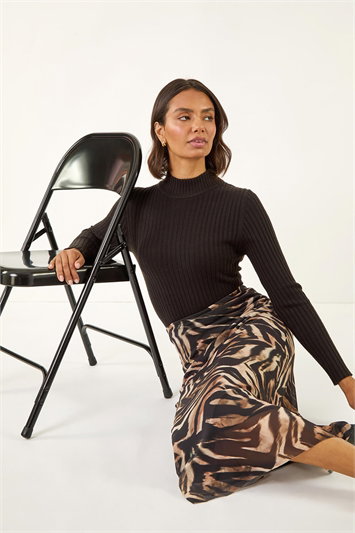 Animal Print Mesh Skirt 17072357