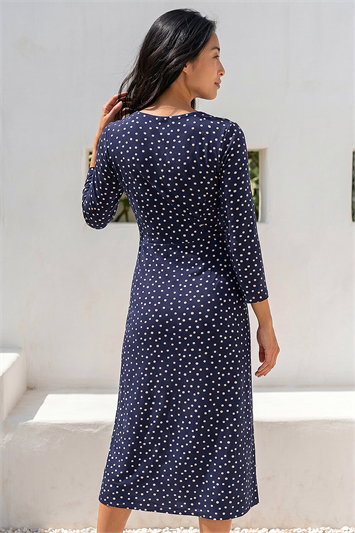 Petite Polka Dot Front Knot Dress 14828860