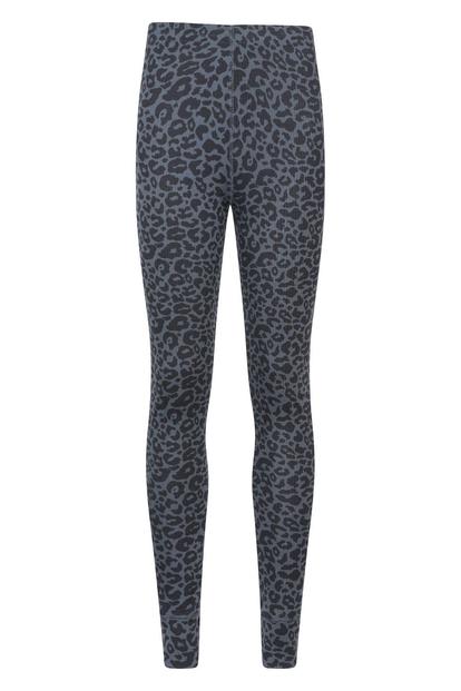Grey Talus Leopard Print Thermal Leggings