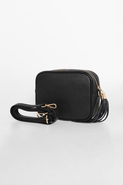 Purple Italian Leather Crossbody Camera Bag
